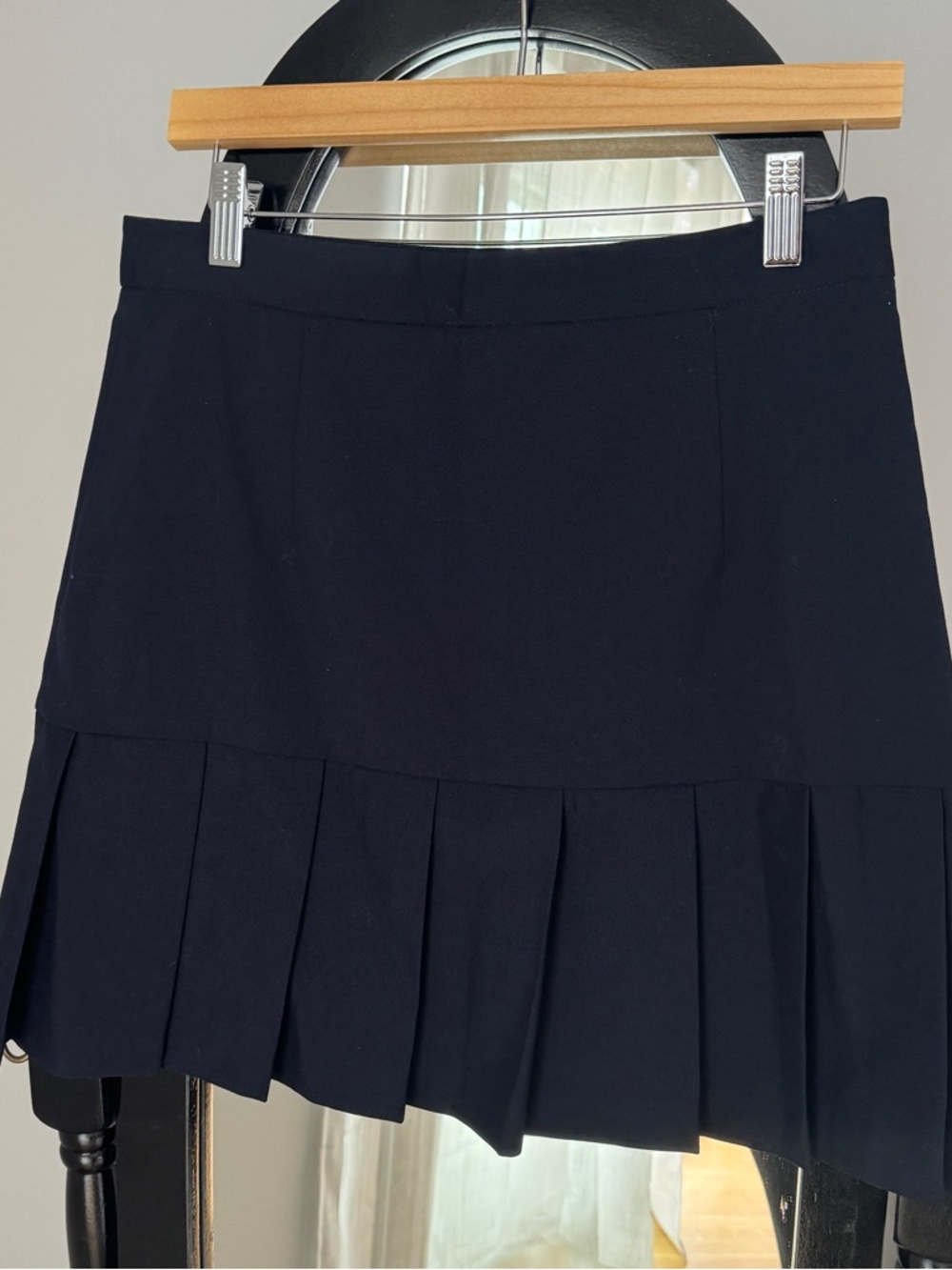 Sandro Navy Pleated Mini Skirt - Picture 3 of 5